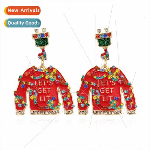 Wind personaly creative diamond earrings fashion alloy oil d