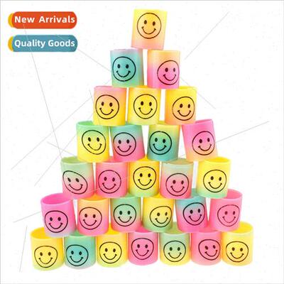 Children colorful spring circle mini smiley face rainbow cir