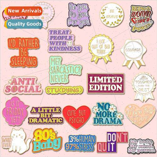 Creative cute Europe Uned States letter shape brooch cartoon