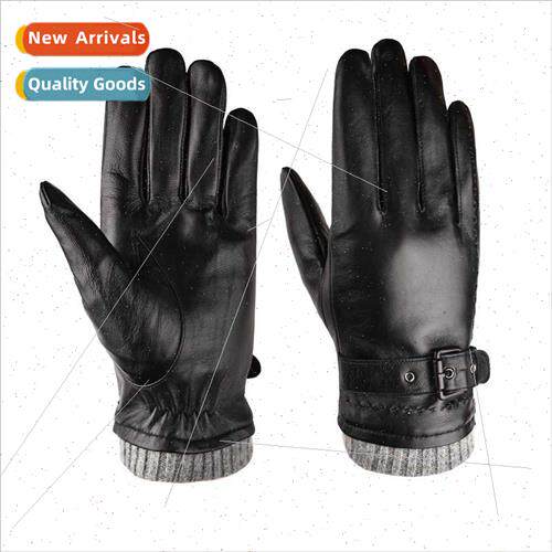 Men Sheepskin Rokou Gloves Touch Screen Padded Thickened Win