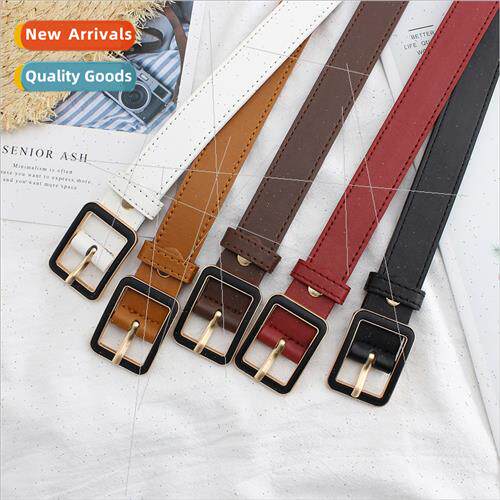 Female Korean fashion baked square day word buckle nd jeans