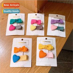 fabric hair clips Korea embroidery bow girls duckbi children