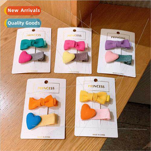Korea children bow fabric hair clips girls embroidery duckbi