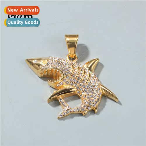 stainless steel Shark Pendant Hip Hop Punk Tanium Steel Ense
