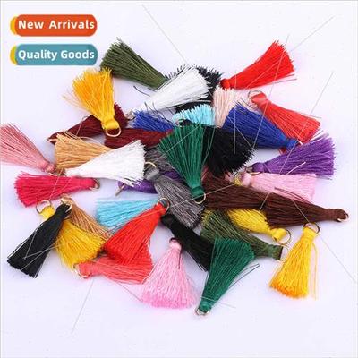 Mini Polyester Tassel Hanging Loop Metal Loop 3cm DIY Mini S