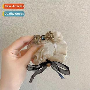 Korea premium sense organza large intestine hair ring bow ha
