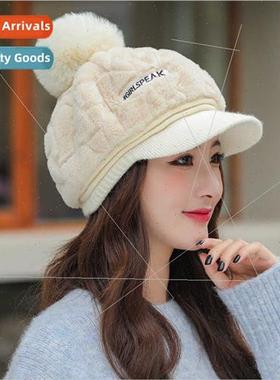Korean  new fall winter hats female wild plush warm duck ton