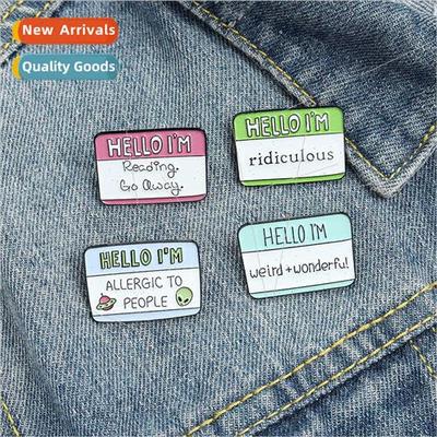 Funny Dialog Box Enamel Pin ins Humor Label Cute Brooch Clot