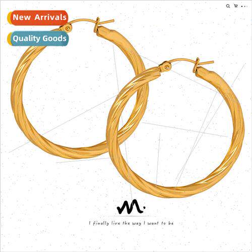 Korea do not lose color circle glossy large earrings summer