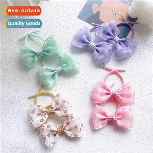 Sweet lovely girl children hair rope fresh broken flowers sm