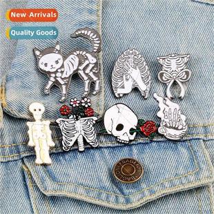 fun brooch badge creative alloy retro skull New Halloween