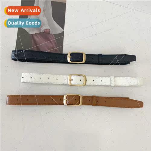 simple gold buckle decorative wide belt casual versatile bel