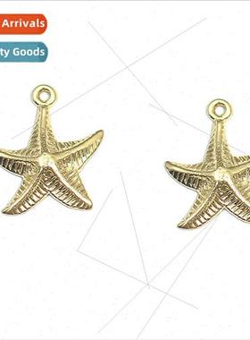 14K gold clad starfish pendant dog bracelet shell necklace b