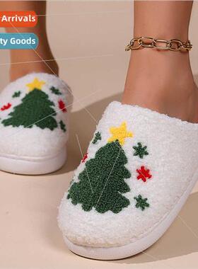 New Christmas e Christmas slippers female winter home indoor