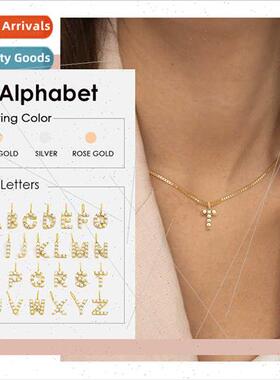 Europe English 26 letters necklace tanium steel French court