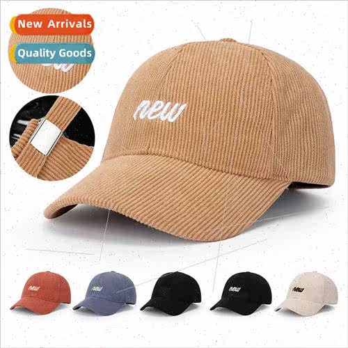 Autumn winter new embroidered letters cap retro striped velv