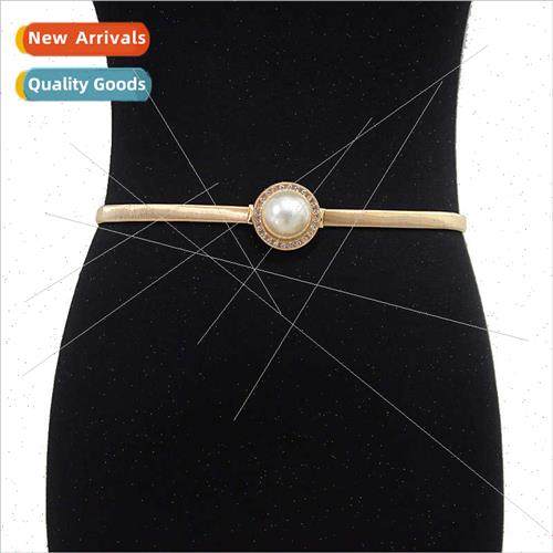 Women Belt Casual Elastic Elastic Metal Belt mple Round Buck