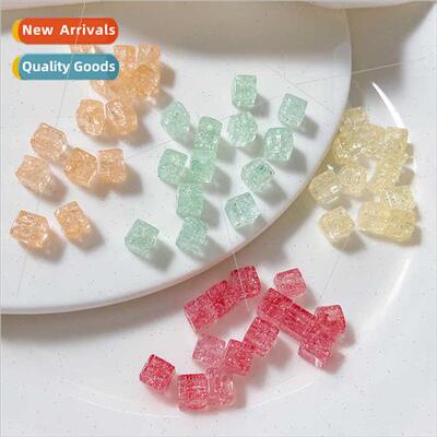 6*6mm popping square crystal beads semi-finished handmade DI