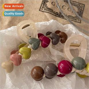 clips female tie candy grab half hair head rainbow back