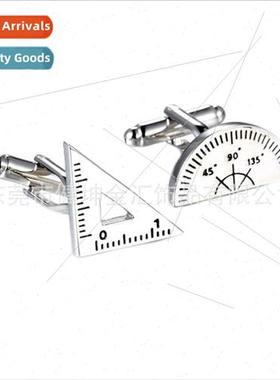 mple Triangle Ruler Protractor Cufflinks Black Enamel Men Cu