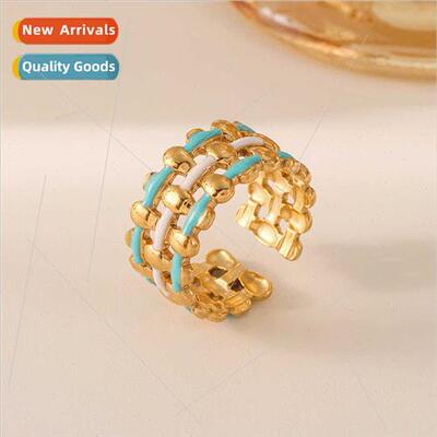Europe fashion open-end ring Hundreds stainless steel gold o