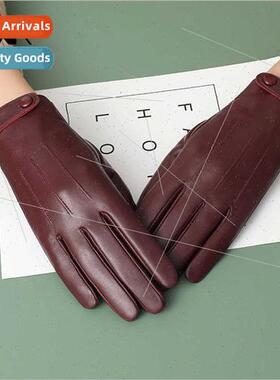 Genuine leather gloves padded outdoor B6 men women windproco