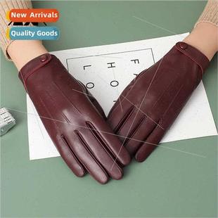 Genuine leather gloves padded outdoor B6 men women windproco