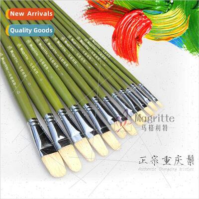 Margaret Hog Bristle 515 Green Rod Brush ngle Oil Painting W