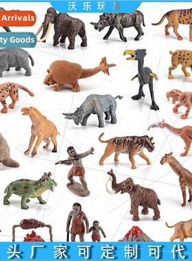 Ancient times set primive man prehistoric animal saber-tooth