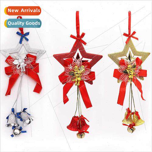 Christmas bell pendant 34cm gold/silver/red five-pointed sta