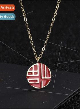 S925 silver oil drop crafted tune necklace joyful blessing c