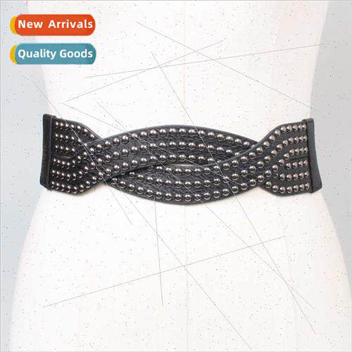 Europe new rivets belt female decorative fashion versatile e