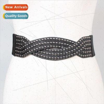 Europe new rivets belt female decorative fashion versatile e