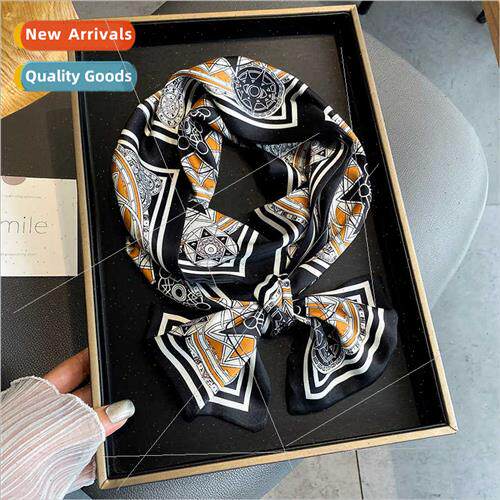2021 new geometric pattern twill plain neckerchief hairbearl