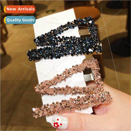 Korea new geometric rhinestone hair clips insbb clip a word