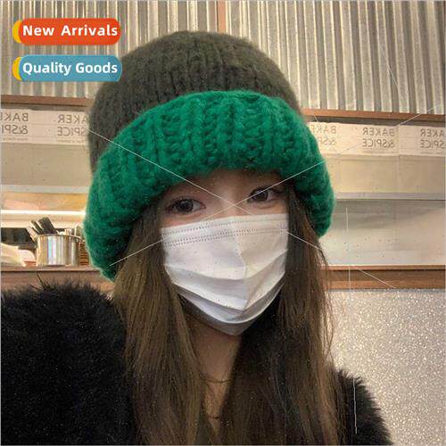 che handmade color blocking wool cap children autumn winter