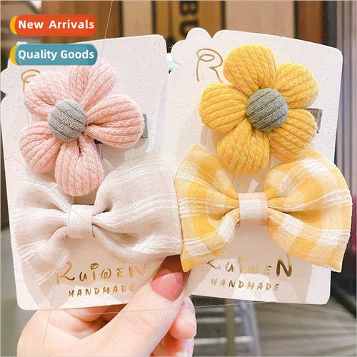 Korean flowers bow hair clips headdress children sweet princ