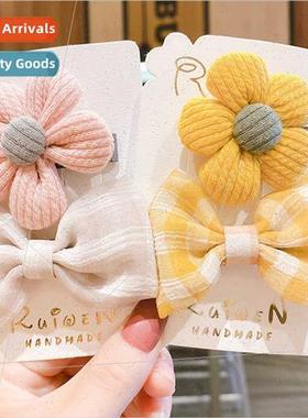 Korean flowers bow hair clips headdress children sweet princ