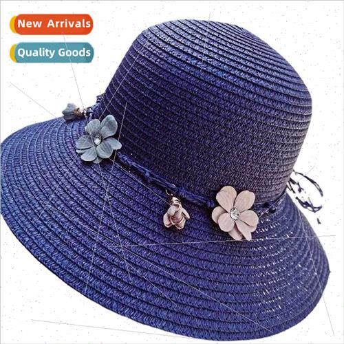 New sun hat female spring summer new flower cloth fashion wh