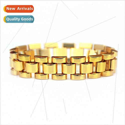 Europe hip hop glossy domineering men bracelet watch chain p
