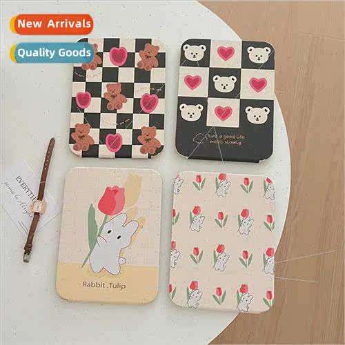 Ins wind girl cartoon folding mirror cosmetic mirror student