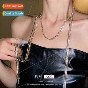 tassel long diamonds chai fashion collarbone necklace Europe