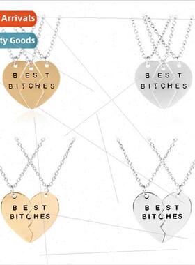 jewelry good friend metal necklace BFF love splicing girlfri