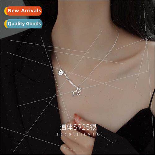S925 lver cky Unicorn Necklace che Premium Collarbone Chain