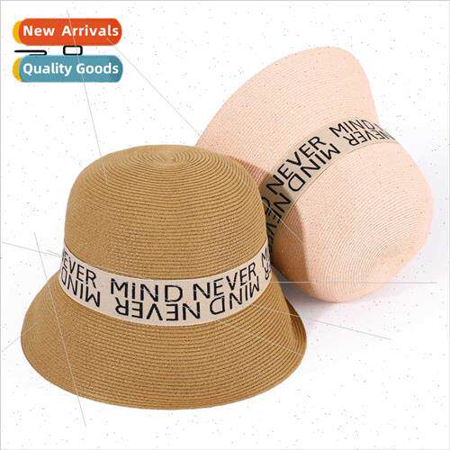 Alphabet straw hat summer travel outdoor beach UV skin care