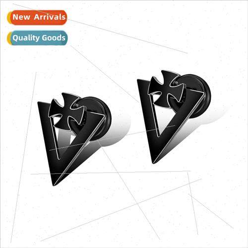 Europe retro cross tanium steel earrings set tide men nightc