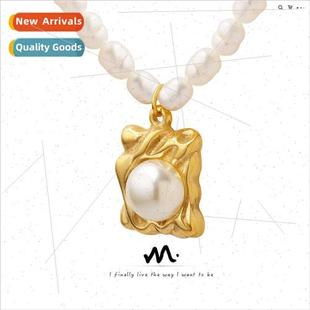 irregular square ins inlaid vintage pendant French tag