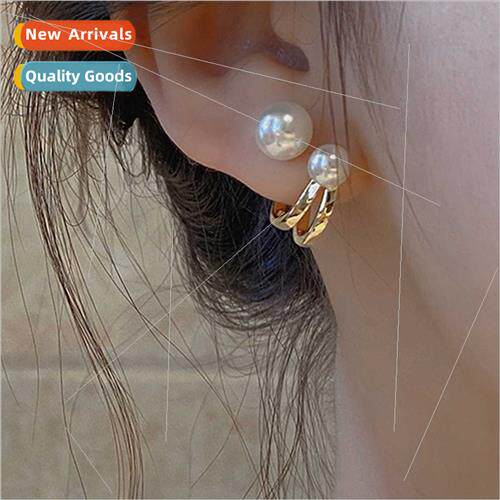 Pearl earrings适用women French studs niche vintage earrings