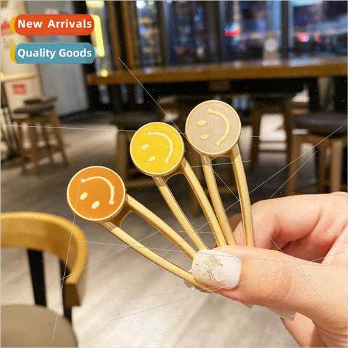 Korea smiley hair clips metal drip oil bb clip simple duckbi