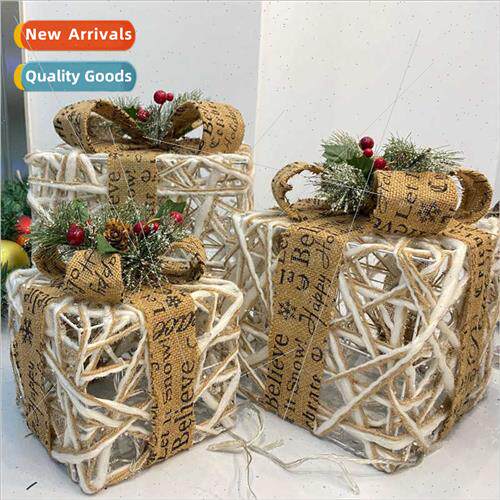 Christmas decorations Christmas e stacks lighted iron gift b